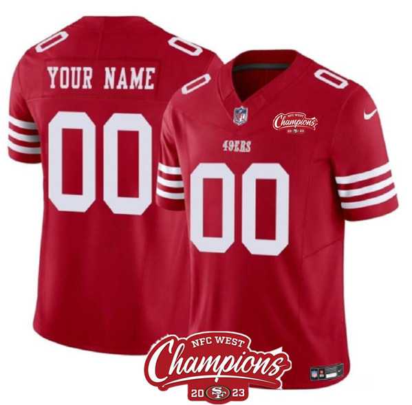 Men & Women & Youth San Francisco 49ers Active Player Custom Red 2023 F.U.S.E. NFC West Champions Patch Football Stitched Jersey